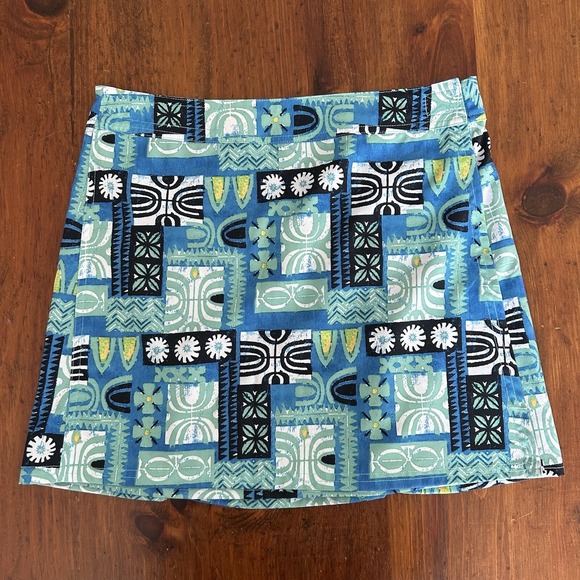 RIP SKIRT Floral Patchwork Mini Wrap SKIRT S Colorful Beach Surf Hawaiian Beachy - Picture 2 of 12